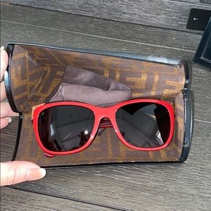 Authentic Red Fendi Sunglasses